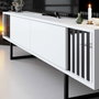 Hanah Home Soporte TV Blanco y Negro 180cm Melamina y Metal 180x30x48cm